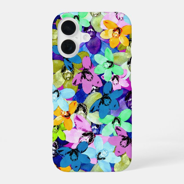 Coque iPhone 16 Extravagance d'Orchidées Aquarelle,  (Verso)