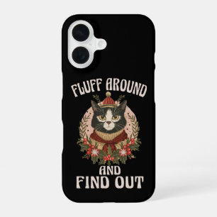 Coque iPhone 16 Faire du Flafla et Découvrir chat d'hiver Pun vint