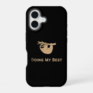 Coque iPhone 16 Faisant de mon mieux Glitter Sloth 