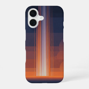 Coque iPhone 16 Faisceaux cosmiques rétro verticaux