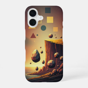 Coque iPhone 16 Falaises Fantasy Pixel-Arcade Vintage