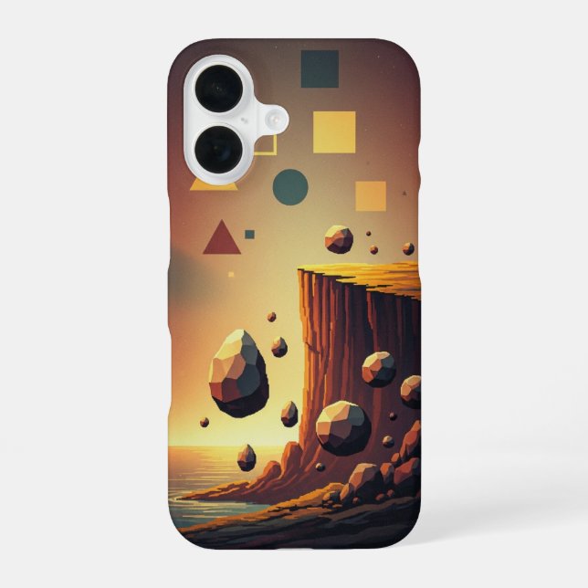 Coque iPhone 16 Falaises Fantasy Pixel-Arcade Vintage (Verso)