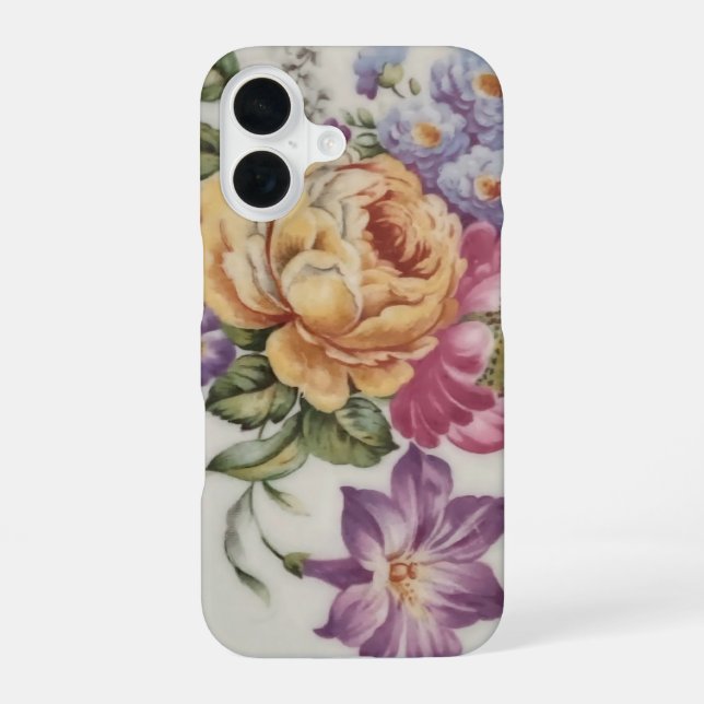 Coque iPhone 16 Fantaisie florale  (Verso)