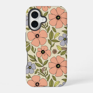 Coque iPhone 16 Fantaisie florale vintage