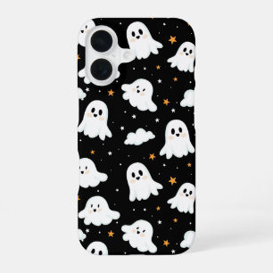 Coque iPhone 16 Fantôme de Halloween mignon et effrayant Ciel étoi