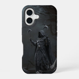 Coque iPhone 16 Faucheur des Ombres – Guerrier à la Double Lame