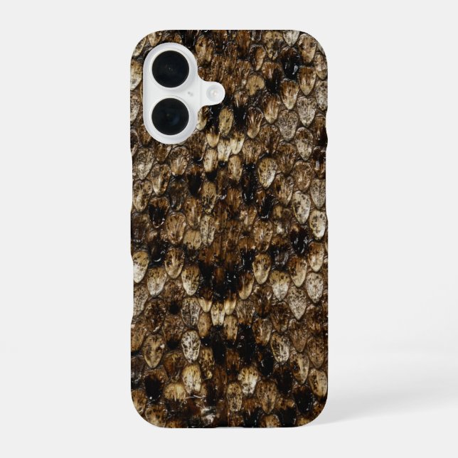 Coque iPhone 16 Fausse Peau de Serpent à Sonnette (Verso)