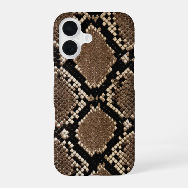 Coque iPhone 16 Faux Python Snake Skin (Verso)