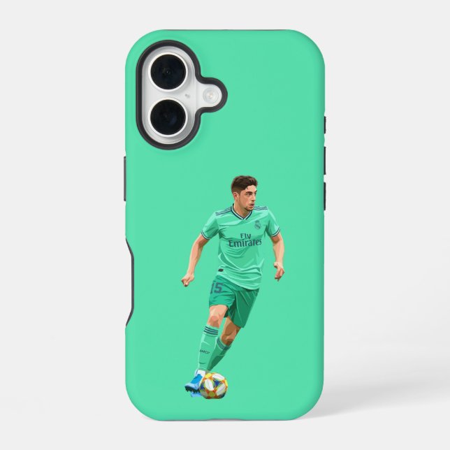 Coque iPhone 16 Federico Valverde - Real Madrid (Verso)