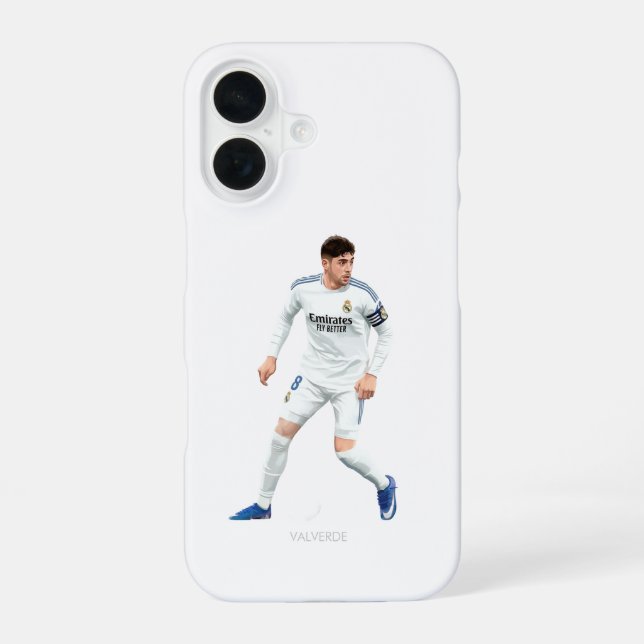 Coque iPhone 16 Federico Valverde - Real Madrid (Verso)