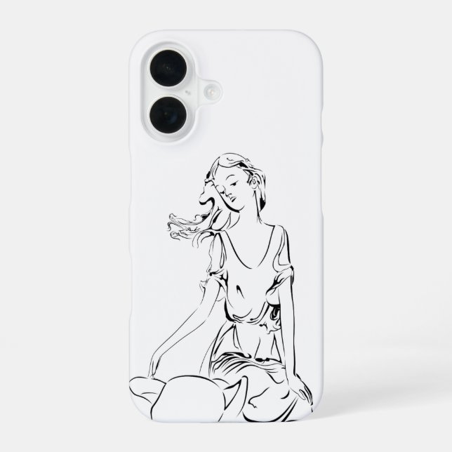 Coque iPhone 16 Fée assise... (Verso)