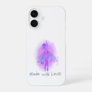 Coque iPhone 16 Fée Violette Rêveuse – Fantaisie Rose et Lavande D