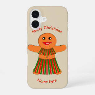 Coque iPhone 16 Femme en pain d'épice de fête de Noël