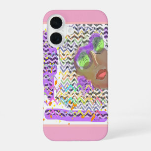 Coque iPhone 16 Femme portant des lunettes vertes
