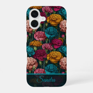 Coque iPhone 16 Femmes Artistiques Cadeau Œillet Personnalisé