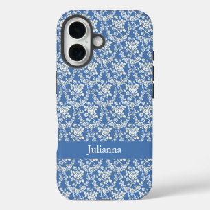 Coque iPhone 16 Ferme de campagne française personnalisée bleu flo