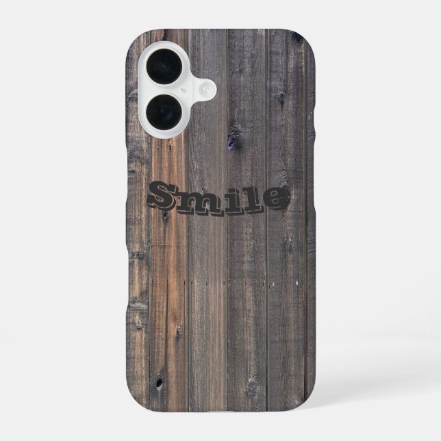 Coque iPhone 16 Fermeture de la clôture de séquoia patiné (Verso)