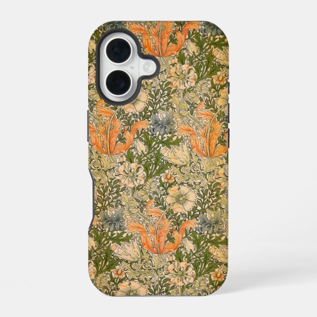 Coque iPhone 16 Festival de fleurs de William Morris Spring Compto (Verso)