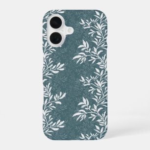 Coque iPhone 16 Feuille de vigne botanique vert foncé Art pour tél