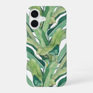 Coque iPhone 16 Feuilles de bananier tropicales vertes vintage