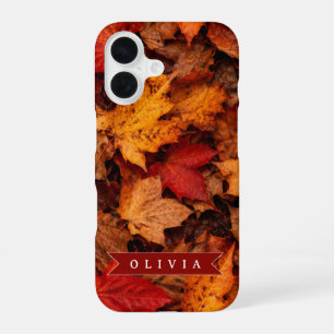 Coque iPhone 16 Feuilles de Érable d'Automne Personnalisées Couleu
