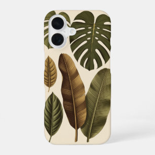 Coque iPhone 16 Feuilles Tropicales Vintage