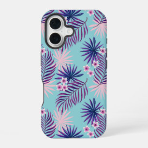 Coque iPhone 16 Feuilles tropicaux et fleurs 2
