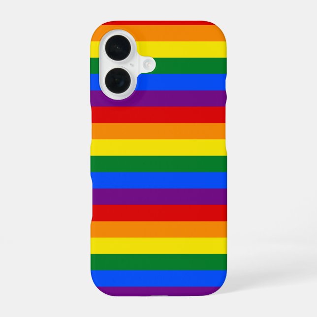 Coque iPhone 16 Fierté arc-en-ciel (Verso)