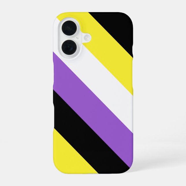 Coque iPhone 16 Fierté non binaire (Verso)
