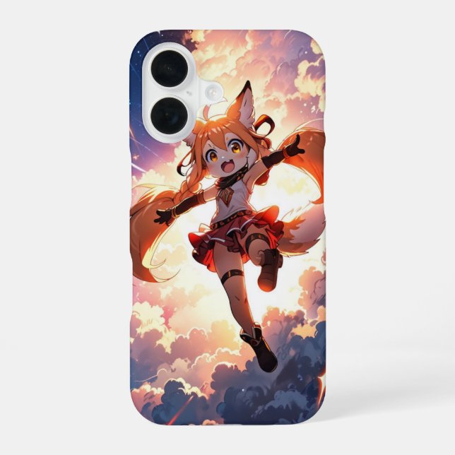 Coque iPhone 16 Fille Renard Chibi (Verso)