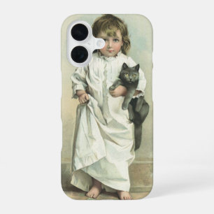 Coque iPhone 16 Fille victorienne vintage en chemise de nuit avec