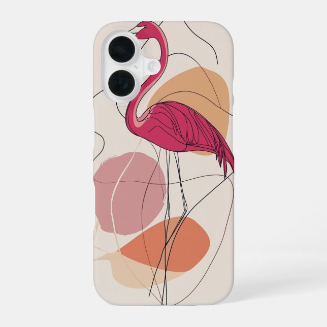 Coque iPhone 16 Flamant en fleurs (Verso)