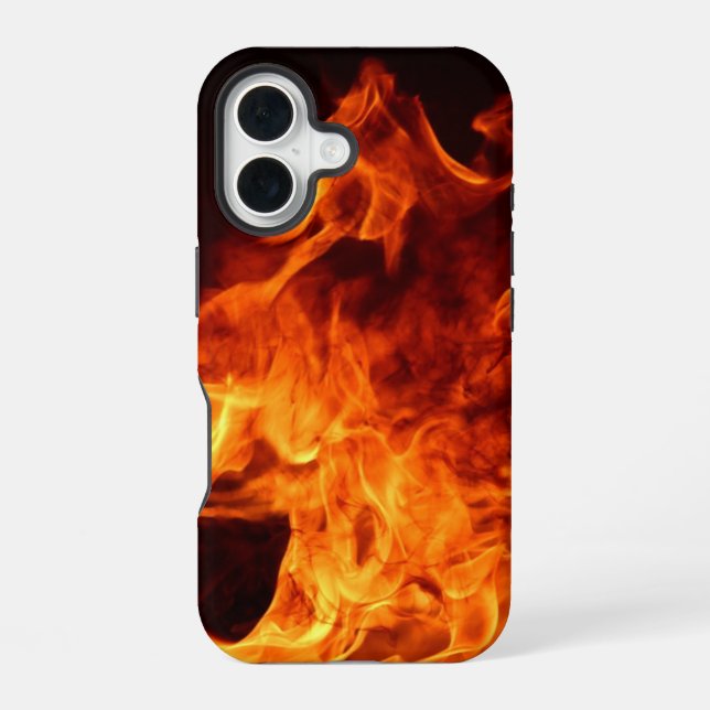 Coque iPhone 16 Flammes Rouges (Verso)