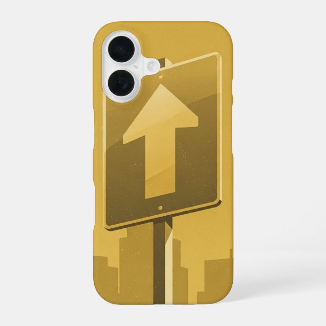 Coque iPhone 16 Flèche vers le haut de la rue rétro (Verso)