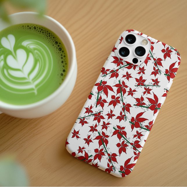 Coque iPhone 16 Fleur botanique rouge de Noël (Créateur téléchargé)
