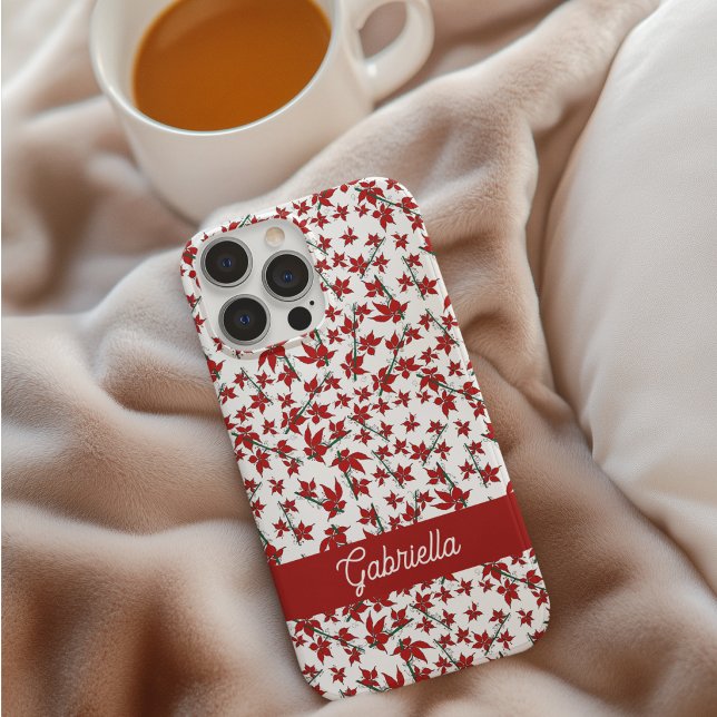 Coque iPhone 16 Fleur botanique rouge de Noël (Créateur téléchargé)