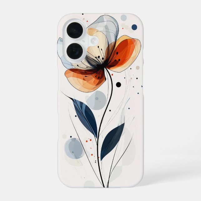 Coque iPhone 16 Fleur de Brume Bleue (Verso)