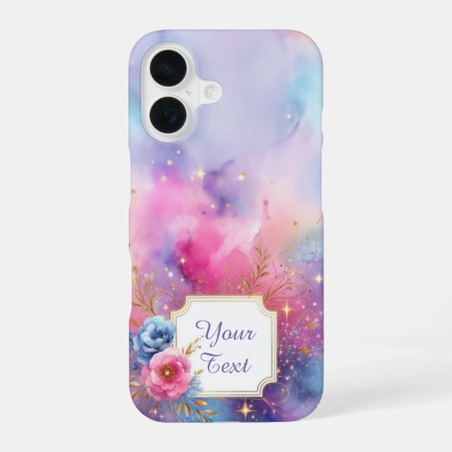 Coque iPhone 16 Fleur Galactique Personnalisée (Verso)