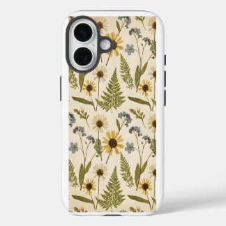 Coque iPhone 16 Fleur sauvage pressée de prairie vintage – Botaniq