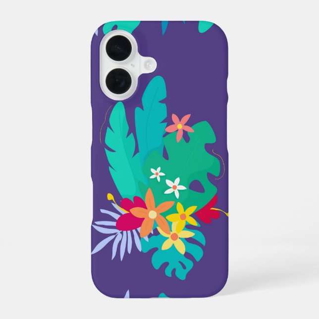 Coque iPhone 16 Fleur Tropicale (Verso)