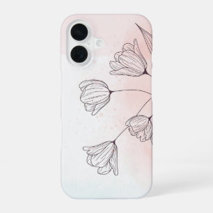 Coque iPhone 16 Fleurs aquarelles roses romantiques