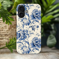 Fleurs bleues vintage sur ivoire