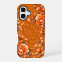 Fleurs de Camélia Orange Élégantes Personnalisées
