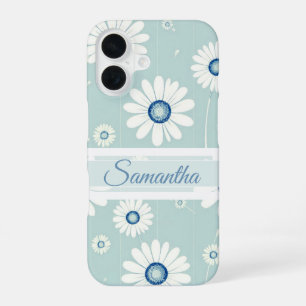 Coque iPhone 16 Fleurs de marguerite : Modèle floral minimaliste