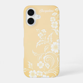 Coque iPhone 16 Fleurs de Pêche et Blanches Délicates