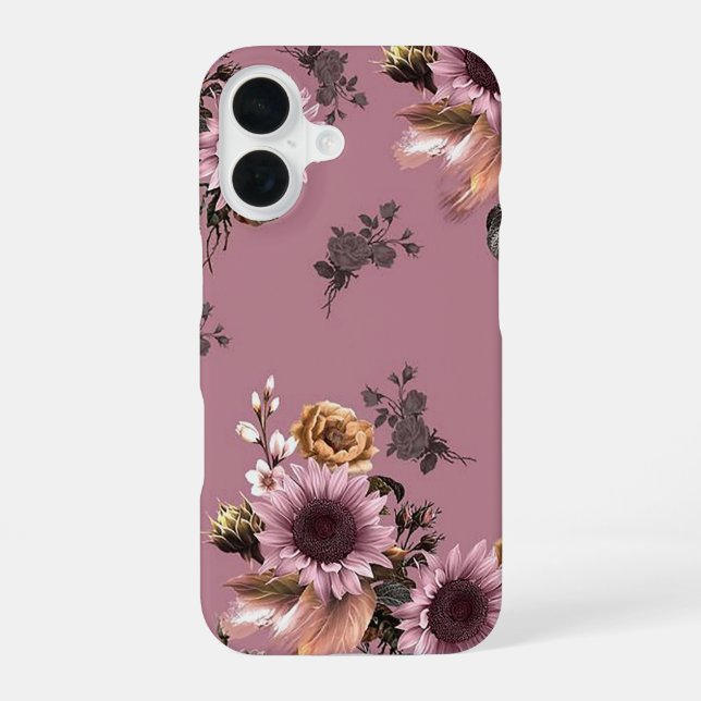 Coque iPhone 16 Fleurs de soleil Boho (Verso)