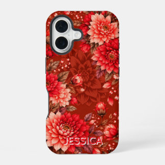 Coque iPhone 16 Fleurs d'Iris sarcelle élégantes personnalisées