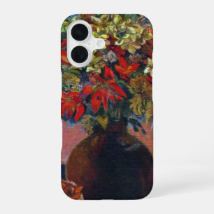 Coque iPhone 16 Fleurs et Chats de Paul Gauguin, Beaux-Arts Vintag