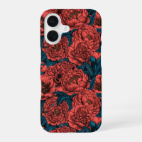 Fleurs et moisissures de pivoines rouges