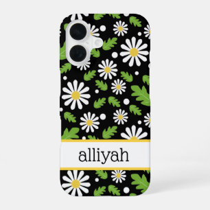 Coque iPhone 16 Fleurs Rétro Hippie Motif Marguerite